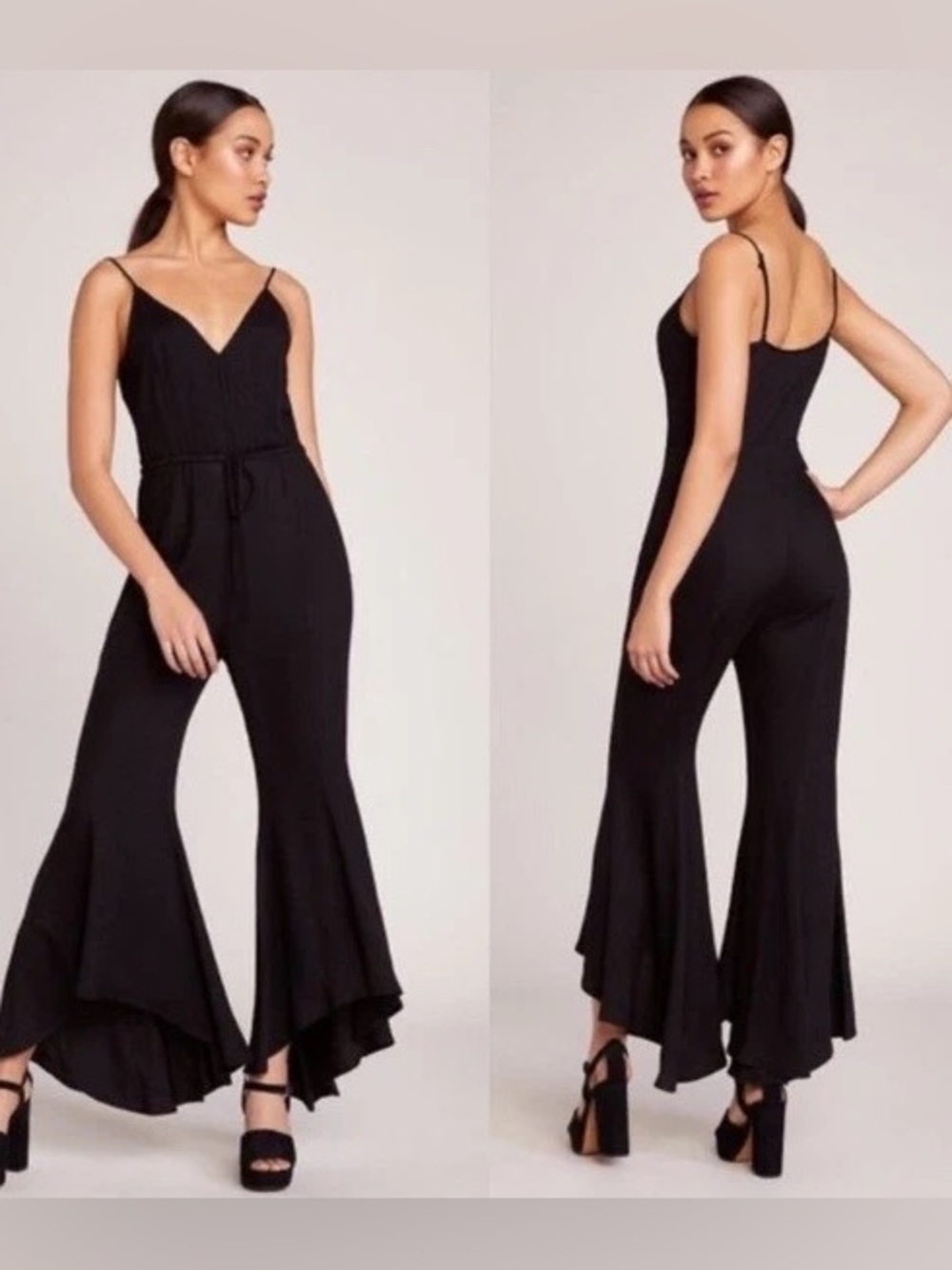 Jack BB Dakota Black Sleeveless Flared Jumpsuit - Women's